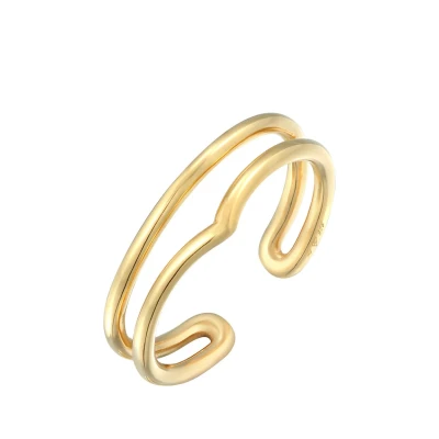 Abbildung von Elli WRAP GEO Ring goldcoloured, Damen, Größe: 54, Gold coloured