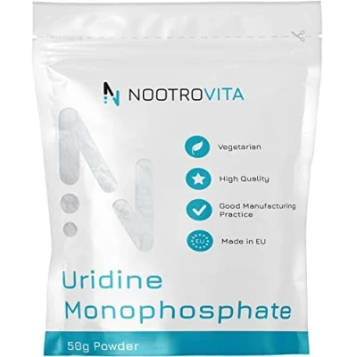Abbildung von Uridinmonophosphat Pulver 50g Reines Uridin Monophosphat für Gedächtnis, Lernen und Kognitive Funktion Allergen, Gluten Frei Hergestellt in ISO Zertifizierten Betrieben Nootrovita