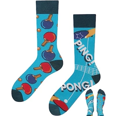 Abbildung von TODO Lustige Socken Damen und Herren, Coole mit Motiv Bunte, Mehrfarbige, Verrückte (447 50, Ping Pong)