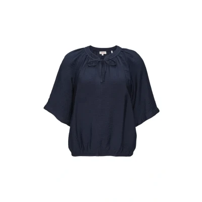 Abbildung von s.Oliver Shape MET Elastische ZOOM Bluse, Damen, Größe: 32, Navy