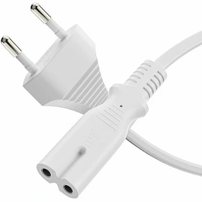 Abbildung von sonero Stromkabel Netzkabel 2 Polig, 2,0m, Eurostecker Typ C Netzstecker auf IEC Buchse C7 Euro 8 Stecker, Netzteil Strom Kabel für TV, PS5, PS4, PS3, Haushaltsgeräte, Weiß
