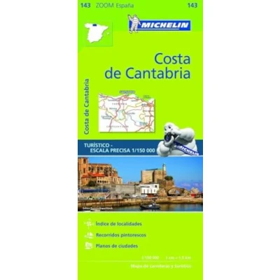 Abbildung von Michelin Costa de Cantabria: Straßen und Tourismuskarte 1:150.000 (MICHELIN Zoomkarten, Band 143)