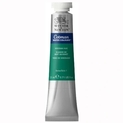 Abbildung von Winsor &amp; Newton 0308696 Cotman Aquarellfarbe mit ausgezeichneter Transparenz, Farbkraft und Verarbeitungseigenschaften, Wasserfarbe 21ml Tube Viridian Farbton