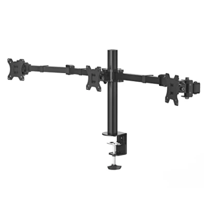 Abbildung von Hama Monitorhalterung für 3 Monitore 13 27 Zoll (Monitorhalter höhenverstellbar bis 40 cm, schwenkbar 180, neigbar +/ 25, ausziehbar, Bildschirmhalterung 7 kg Traglast, VESA 75 x 75, 100 100)
