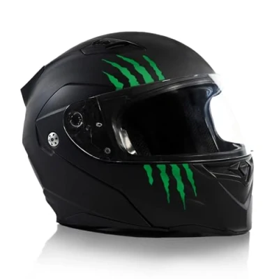Abbildung von Finest Folia Kratzer Helm Aufkleber 2er Set 7,5x7,5cm Monster Sticker Kralle Deko für Motorrad Auto Motorradhelm Kratzspuren selbstklebend wasserfest K173 (Hellgrün)