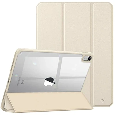 Abbildung von Fintie Hybrid Hülle für iPad 10. Generation 2022, 10.9 Ultradünn Schutzhülle mit transparenter Rückseite Abdeckung Cover Auto Schlaf/Wach, Beige