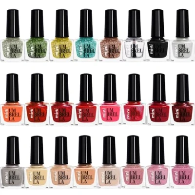 Abbildung von 24 Trendige Farben Hochwertiges Klassisches Nagellack Set, je 5 ml Matt, Schimmernd und Glänzend Langanhaltende Schnell Trocknende Formel für Nagelliebhaber