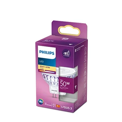 Abbildung von Philips LED Classic GU5.3 Lampe, 50 W, Reflektor, silber, warmweiß