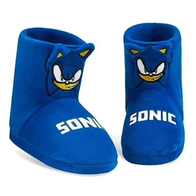 Abbildung von SONIC THE HEDGEHOG Hausschuhe Kinder Jungen 3D für und rutschfeste Sohle in Größe 28 36 (Blau Bootie, 29)