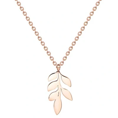 Abbildung von Happiness Boutique Damen Kette mit Blatt Anhänger in Rosegold Zarte Halskette Edelstahlschmuck