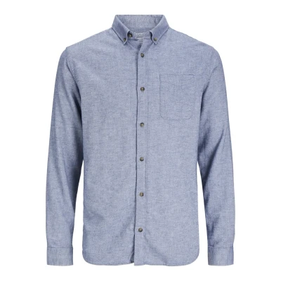 Abbildung von Jack &amp; Jones Jjeclassic Melange LS SN Hemd, Herren, Größe: XL, Faded denim