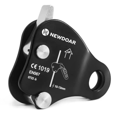 Abbildung von NewDoar Seilgreifer Aufsteigen 12KN Riser Einsteller für 10mm 13mm Seil Klettern,Schutzrettung (Schwarz)