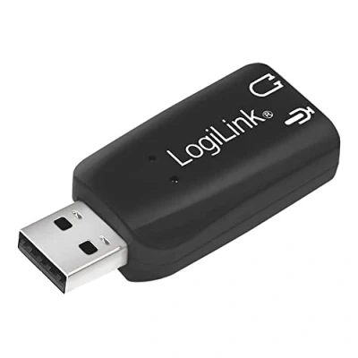 Abbildung von LogiLink USB Soundkarte mit Virtual 3D Soundeffekt, Simuliert 5.1 Surround Sound Effekte schwarz