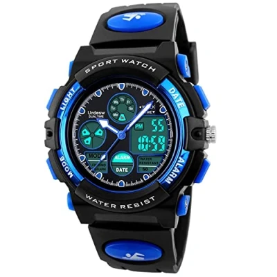 Abbildung von Urdesw Kids Digital Waterproof Watches for 6 15 Year Old Boys Electronic Analogue Quartz Watch with Wrist Rubber Outdoor Sports Christmas Day Gifts