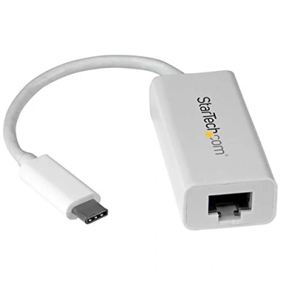 Abbildung von StarTech.com USB C auf Gigabit Ethernet Adapter Weiß Thunderbolt 3 kompatibel Windows &amp; Mac RJ45 LAN Netzwerkkonverter (US1GC30W)