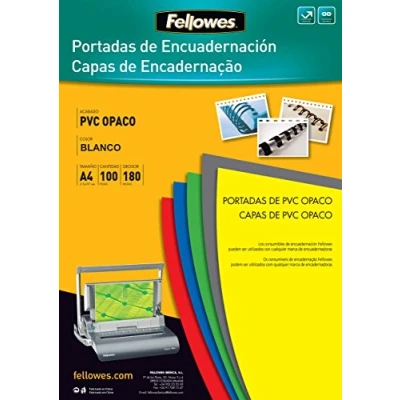 Abbildung von Fellowes 936642 Deckblätter en PVC 100 Stück, Weiß matt