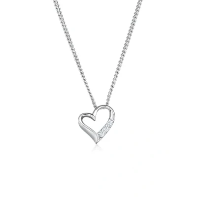 Abbildung von Elli DIAMONDS Halskette Damen mit Herz Anhänger Ewigkeit Diamant (0.04 ct.) in 925 Sterling Silber