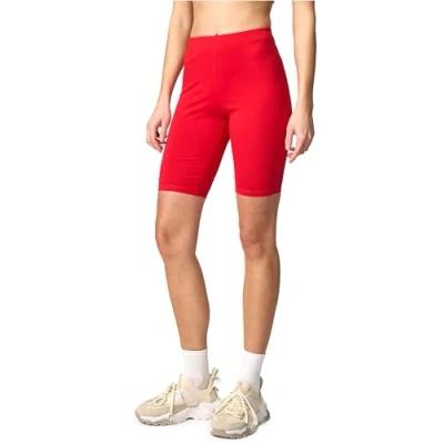 Abbildung von Merry Style Damen Sport Leggings kurz Sportleggings Radlerhose Sporthose aus Baumwolle MS10 200 (Rot, L)