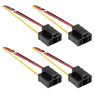 Abbildung von YINETTECH 4 Stück Scheinwerfer Verkabelungsstecker Ersatz Kompatibel mit H4 HB472 472 Glühbirnen 3 poliger Reparatur Lampen Kabelbaum Stecker Kabelbuchse