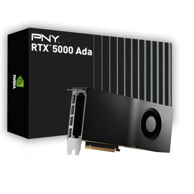 Abbildung von PNY NVIDIA RTX 5000 Ada Generation 32GB GDDR6 PCI Express 4.0 Dual Slot 4X DisplayPort, 8K Support, Ultraleiser aktiver Lüfter