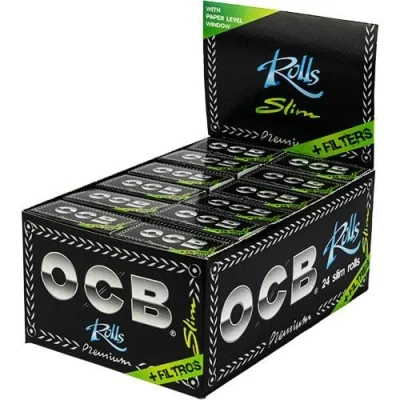 Abbildung von OCB Premium Rolls slim plus Tips 24 + in der Box, schwarz