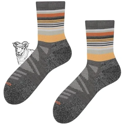 Abbildung von TODO BP COLOR Sehr Dünn Merino Wandersocken Herren und Damen, 70% Merinowolle Trekking Socken, Atmungsaktiv Outdoor Socken (Sandy Shore, 43 46)