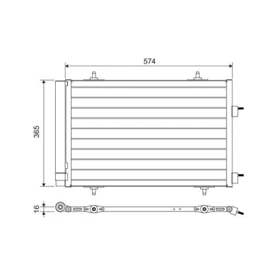 Abbildung von VALEO 814365 Klimakondensator mit Trockner Aluminium 365 R 134a CITROËN: C5 III Estate, PEUGEOT: 508 I Saloon