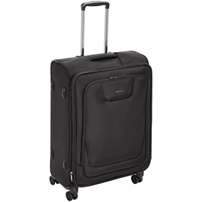 Abbildung von Amazon Basics Premium Weichschalen Trolley mit TSA Schloss, erweiterbar, 51.8 cm, Handgepäck, Schwarz