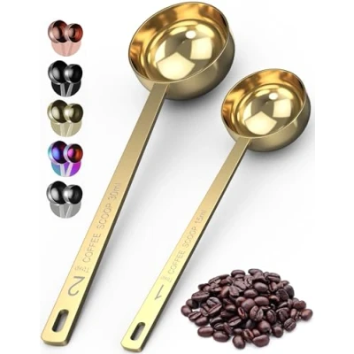 Abbildung von ORBLUE Kaffeelöffel Portionierer Kaffeemesslöffel, Kaffee Dosierlöffel, Kaffeemaßlöffel, Kaffeedosierer Löffel für Kaffeedose, Kaffeelot Messlöffel Kaffee, Dosierlöffel 2 Stück