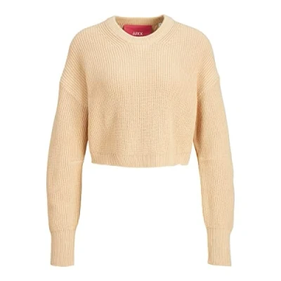 Abbildung von JJXX Women&#039;s JXCARLOTA LS Twist Cropped CN Knit Pullover, Beige, M