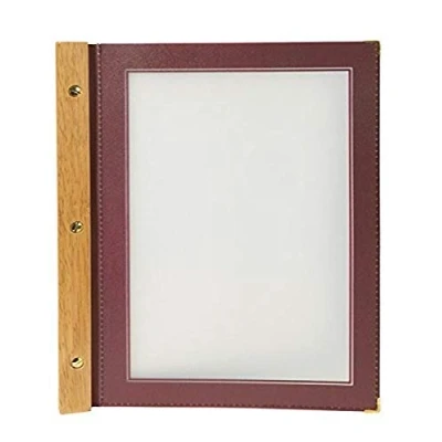 Abbildung von SECURIT Wood Weinkarte inkl. 2 dopplete Einlage für Karte (für 4 Seiten A4), Holz, Rot, 1 Einheit
