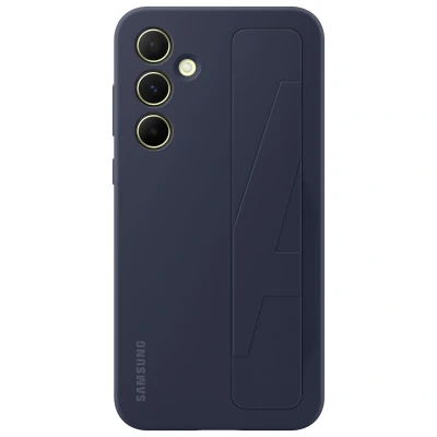 Abbildung von Samsung Standing Silikon Back Cover Blau Galaxy A55 5G
