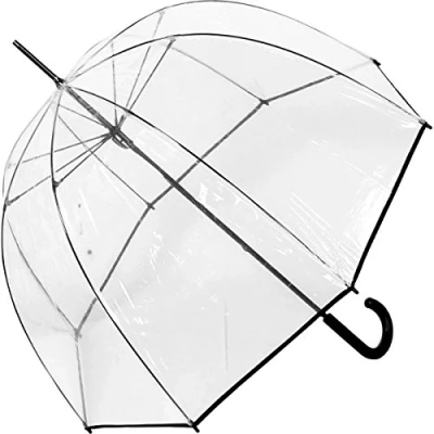 Abbildung von Hochwertiger durchsichtiger Glockenschirm transparent mit schwarzem Einfassband