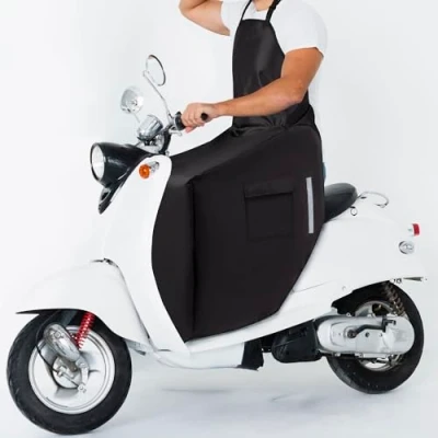 Abbildung von Thermische Beinschutz MIT Fleece für Motorroller und Roller Fahrer Ganzjähriger Kälteschutz, Regenschutz, Wetterschutz, Abdeck Nässeschutz Plane Universal Beindecke Schwarz [088]