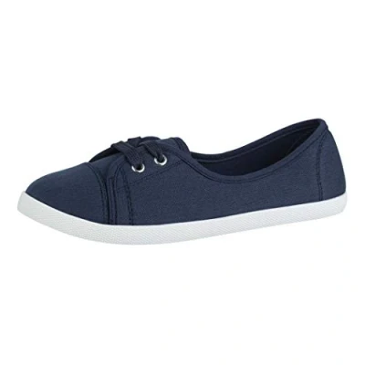 Abbildung von Elara Damen Ballerinas Sneaker Schnürer Chunkyrayan BD1413 Navy 38