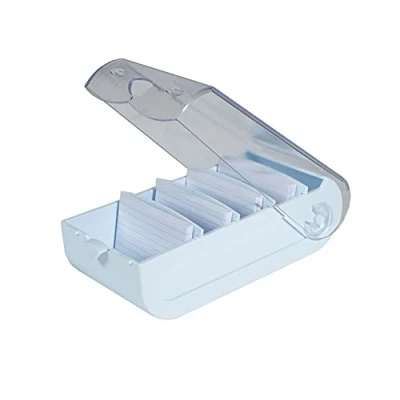 Abbildung von Exacompta 5336223D Lernkartei Bunnybox Pastellblau DIN A8 quer inklusive 100 Karteikarten. Originelle Karteikartenbox zum einfachen Vokabeln lernen dank 5 Fächer Lernsystem für 600 Karteikarten