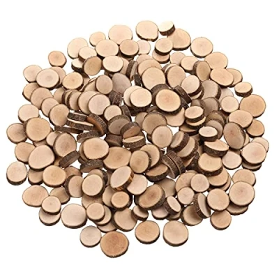 Abbildung von LAZACA Holzscheiben zum Basteln Deko Klein 100 Stücke Holz Log Scheiben Unvollendete DIY Handwerk Hochzeit Mittelstücke Weihnachten Dekoration Baumscheibe 1.5 2.5cm