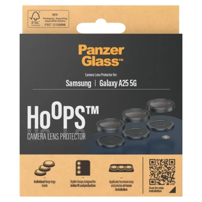 Abbildung von Samsung Galaxy A25 Panzerglas PanzerGlass Camera Protector Hoop Optic Rings Kameraprotektor für das Black