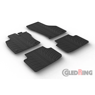 Abbildung von Gledring 0077 Fußmattensatz Gummi vorne und hinten 4 schwarz 750mm 550mm VOLKSWAGEN: Passat B8 Variant