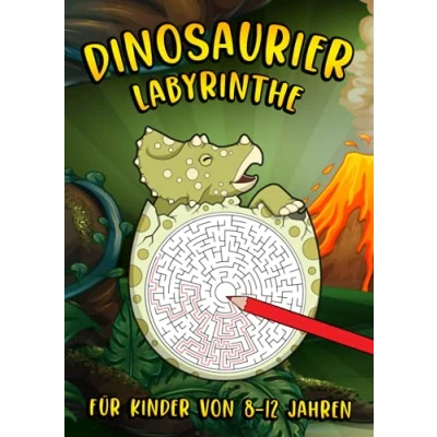 Abbildung von Dinosaurier Labyrinthe für Kinder von 8 12 Jahren: Das XL Dinosaur Labyrinth Buch kluge Jungen und Mädchen Enthält 100 Rätsel Tolles Geschenk Löse + Farbe!
