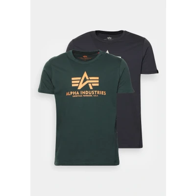 Abbildung von Alpha Industries Tshirt print, Herren, Größe: Small, Grey black/dark petrol