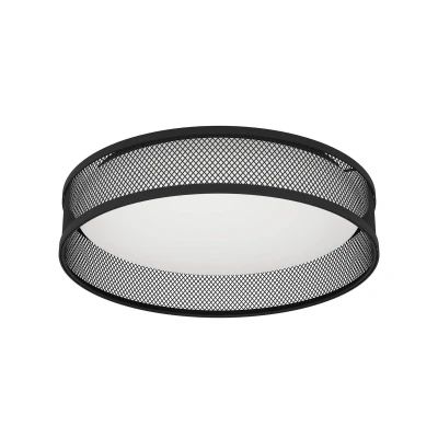 Abbildung von EGLO LED Deckenlampe Luppineria, runde Deckenleuchte, Aufbauleuchte für Flur und Wohnzimmer, Flurlampe aus Metall in Schwarz Kunststoff Weiß, warmweiß, Ø 38,5 cm