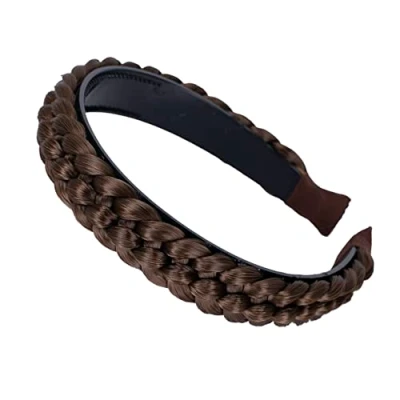 Abbildung von CAISHA Haarreifen Zopf Geflochten Haarteil Haarband Kopfschmuck Haarschmuck Hellbraun HR8