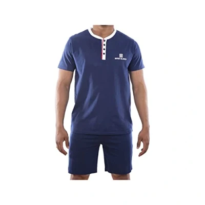 Abbildung von Serge Blanco Herren Pyjama SER/1/ENC Pyjamaset, Bleu, 3XL