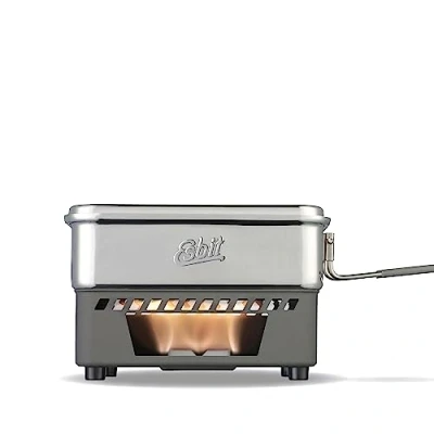 Abbildung von Esbit Trockenbrennstoffkochset Outdoor Camping Kocher 585 ml mit Aluminium Topf klappbare Griffe Campingkocher Set