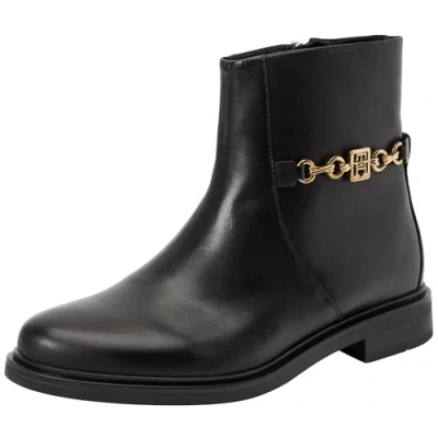 Abbildung von Tommy Hilfiger Chain LOW Bootie Stiefelette, Damen, Größe: 40, Black Schuhe
