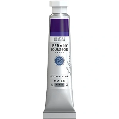 Abbildung von Lefranc Bourgeois 404955 extra feine Ölfarbe in Künstlerqualität aus hochwertigen Pigmenten, lebendige Farben, hohe Lichtechtheit, 20ml Tube Dioxazine Violett