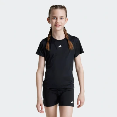 Abbildung von adidas Mädchen Train Essentials Regular Fit Logo Training T Shirt Junior Girls, Black/White, 5 6 Years