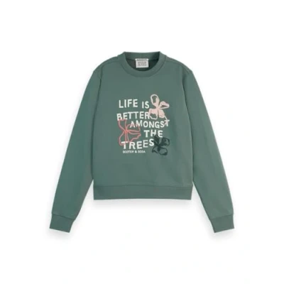 Abbildung von Scotch &amp; Soda Artwork Regular FIT Sweatshirt, Damen, Größe: XS, Park green