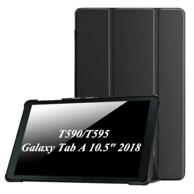 Abbildung von Fintie Hülle für Samsung Galaxy Tab A 10.5 2018 Ultra Schlank Superleicht Schutzhülle mit Auto Schlaf/Wach Funktion Zoll SM T590/T595 Tablet PC, Schwarz